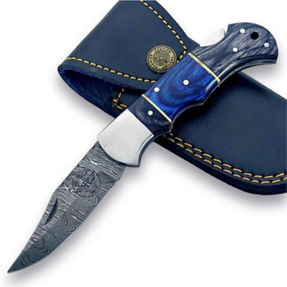 The Looker Folding Knife - Damascus Steel