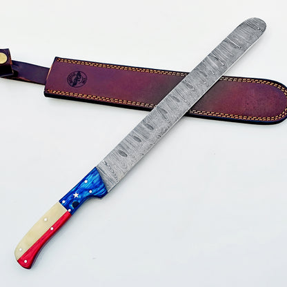 Lone Star Brisket Knife - Damascus Steel - 17" Overall Length