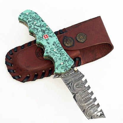 The Native Utility Folding Knife - Damascus Steel