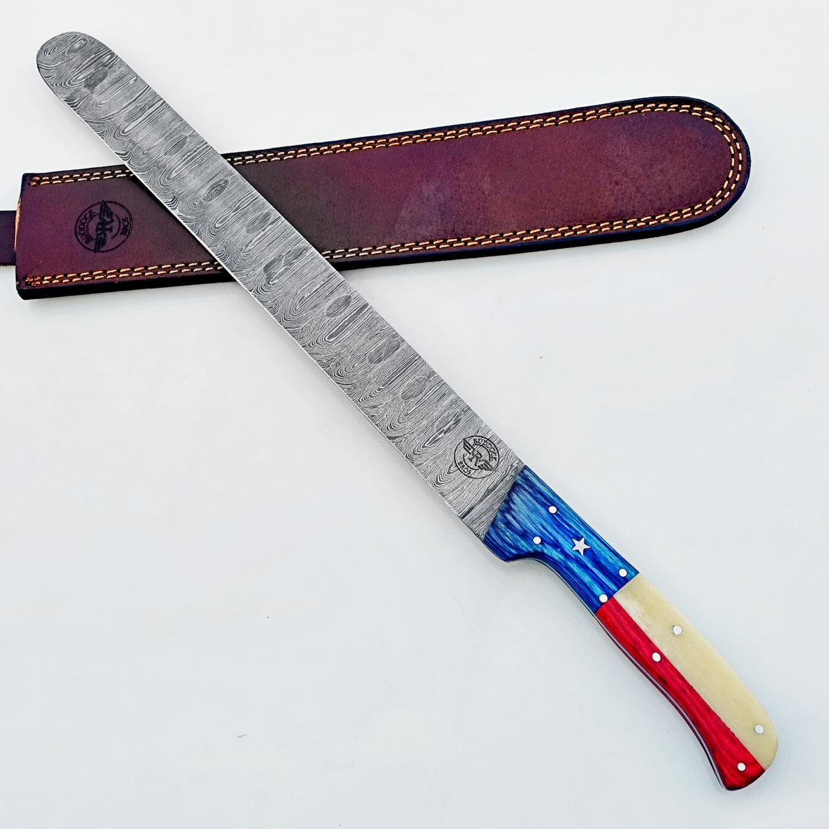 Lone Star Brisket Knife - Damascus Steel - 17" Overall Length