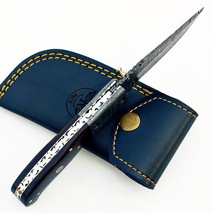 The Patron Folding Knife - Damascus Steel