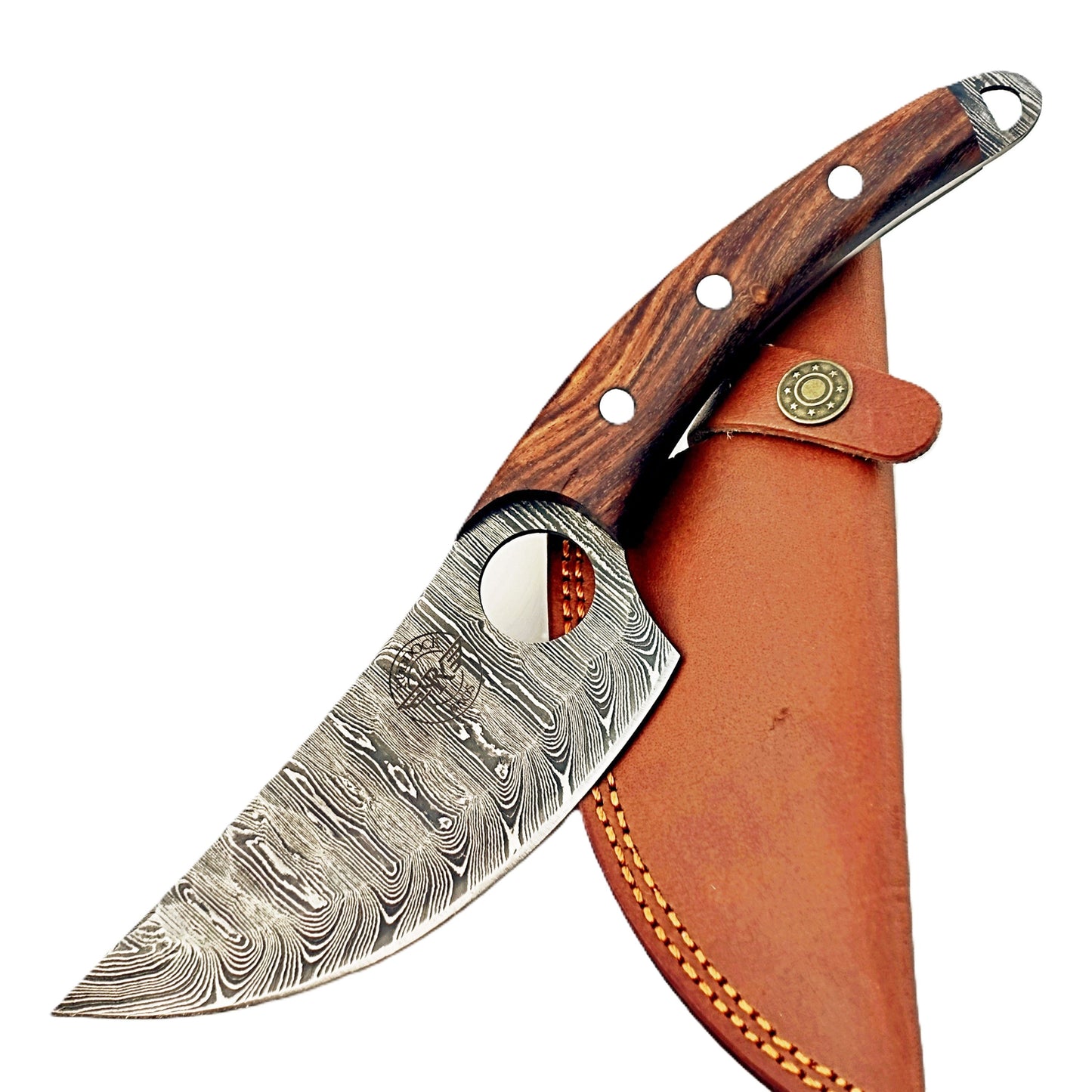 Rosewood Paring Knife - Fixed Blade - Damascus Steel