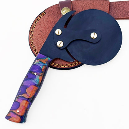 Horned Frog Pizza Cutter -Resin and Black Carbon Steel
