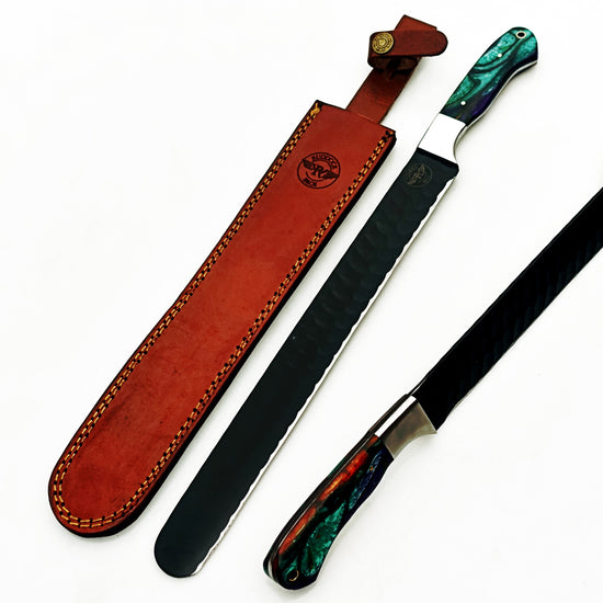 Horned Frog Brisket Knife - Blackened Steel - 17" Overall Length