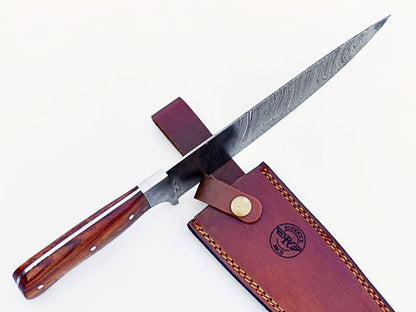 Walnut Chef Knife - Damascus Steel - 12"