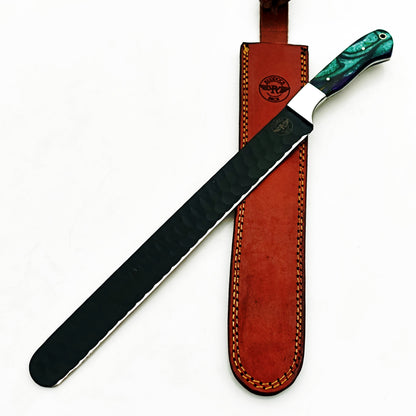 Horned Frog Brisket Knife - Blackened Steel - 17" Overall Length