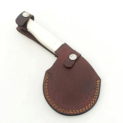 Ruddock Bros - Bone Pizza Cutter - The Slice - Damascus Steel & Bone