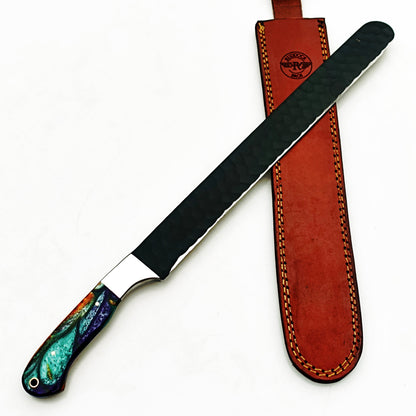 Horned Frog Brisket Knife - Blackened Steel - 17" Overall Length