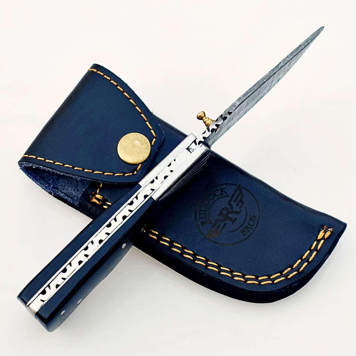 Horn Folding Knife Damascus – Premium Sharp EDC Pocket Blades