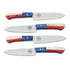 Ruddock Bros steak knife set with natural bone and hardwood handles in red white and blue with stainless steel blade Ruddock El Paso Texas