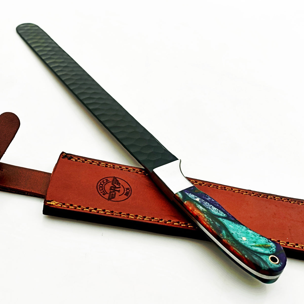 Horned Frog Brisket Knife - Blackened Steel - 17" Overall Length