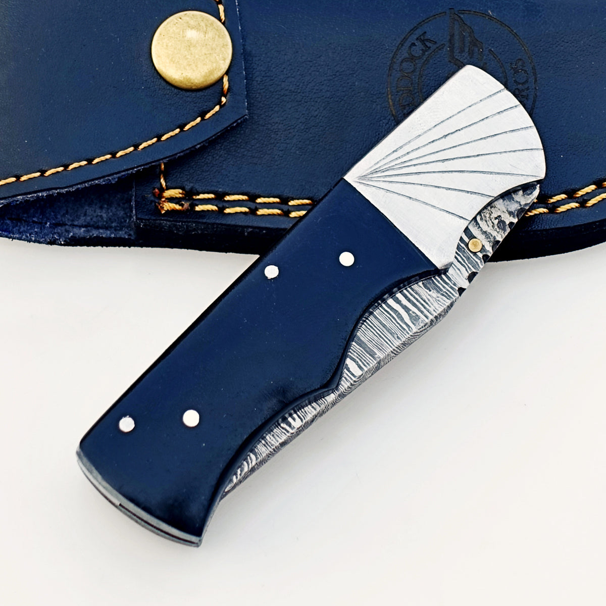 Horn Folding Knife Damascus – Premium Sharp EDC Pocket Blades