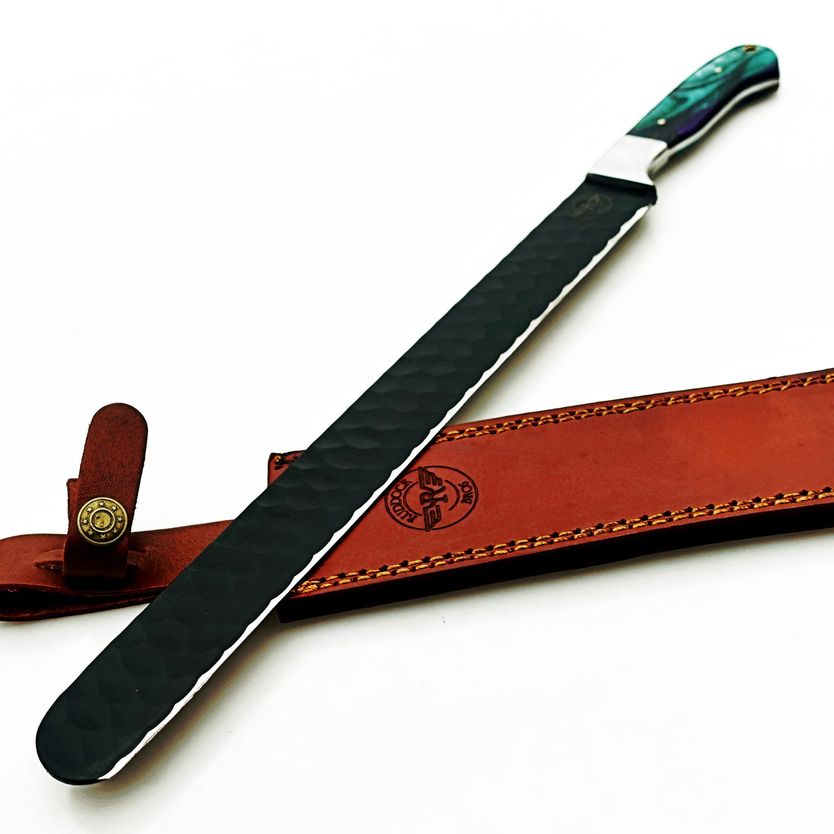 Horned Frog Brisket Knife - Blackened Steel - 17" Overall Length