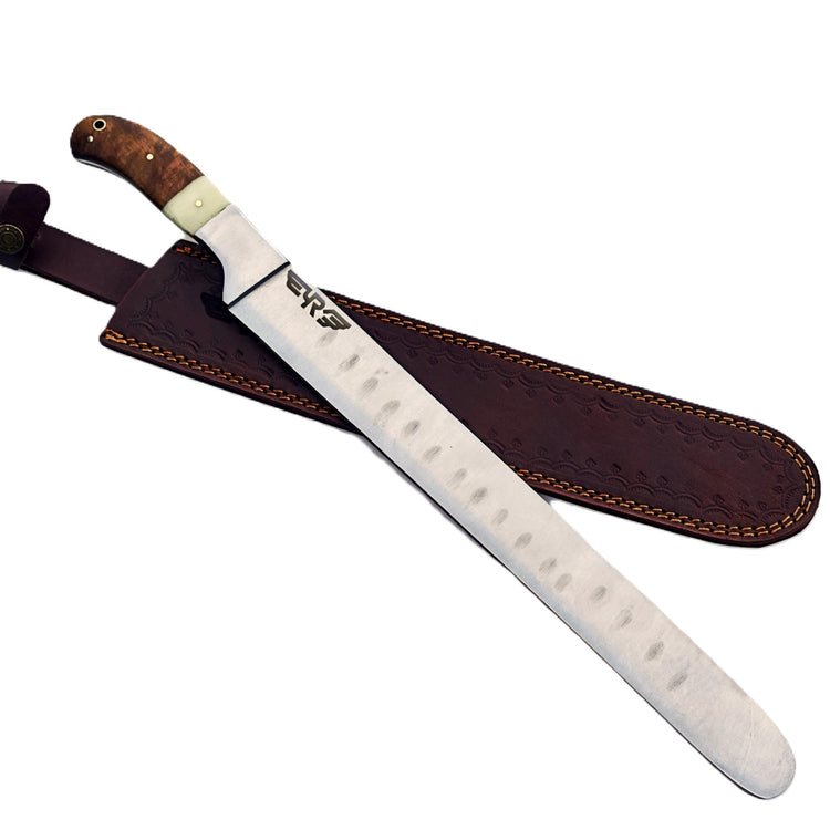 Ruddock Bros Brisket Knife with hardwood handle 19" overall Ruddock El Paso Texas
