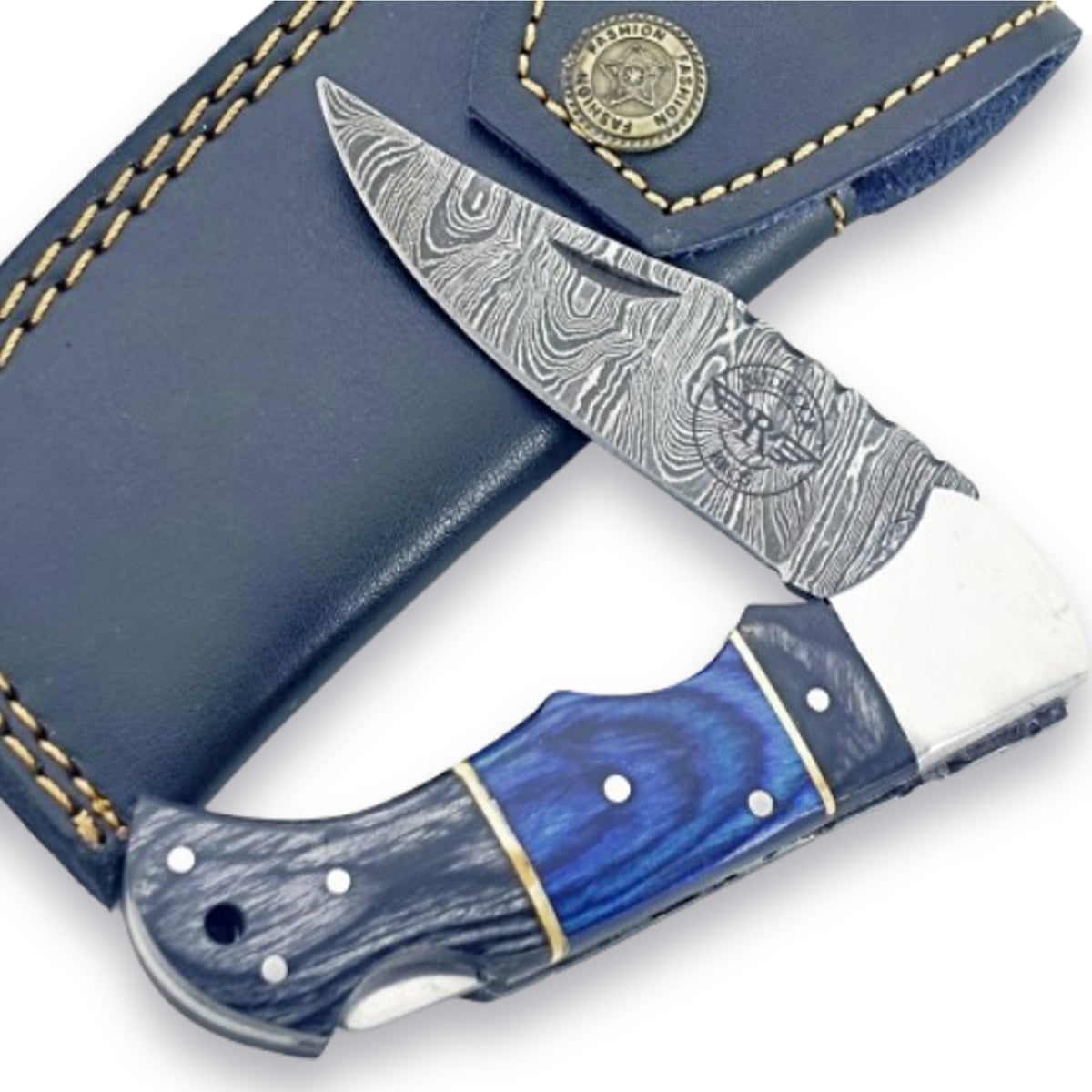 The Looker Folding Knife - Damascus Steel