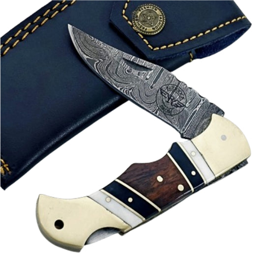 The Gentleman Folding Knife - Damascus Steel