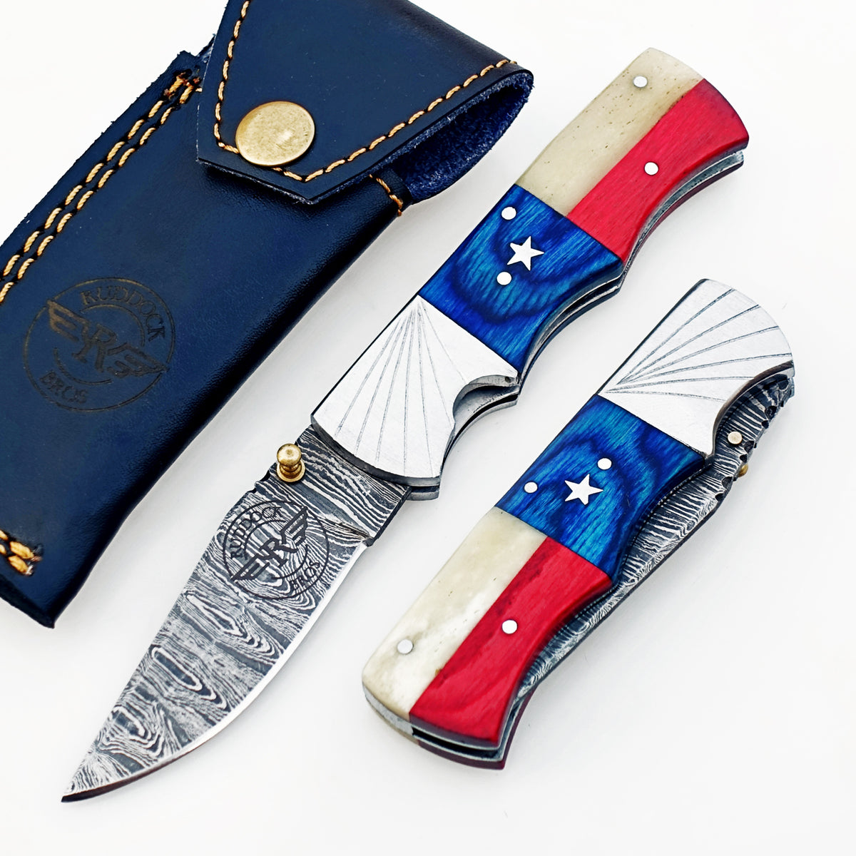 Texas Folding Knife Damascus – Sharp EDC Pocket Blade