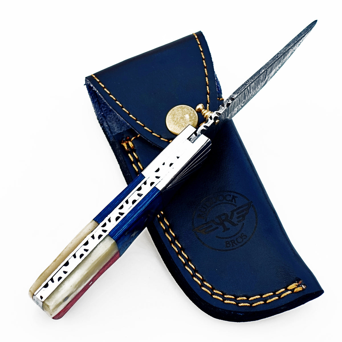 Texas Folding Knife Damascus – Sharp EDC Pocket Blade