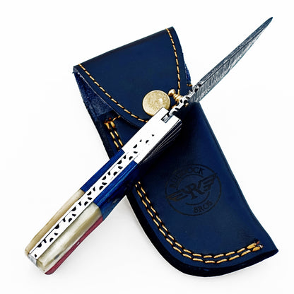 Texas Folding Knife Damascus – Sharp EDC Pocket Blade
