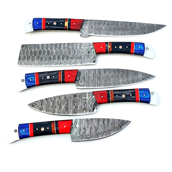 Regal Chef Knife Set - Hammered Damascus Steel