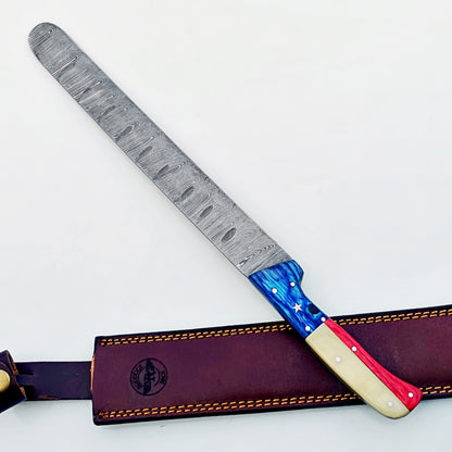 Lone Star Brisket Knife - Damascus Steel - 17" Overall Length