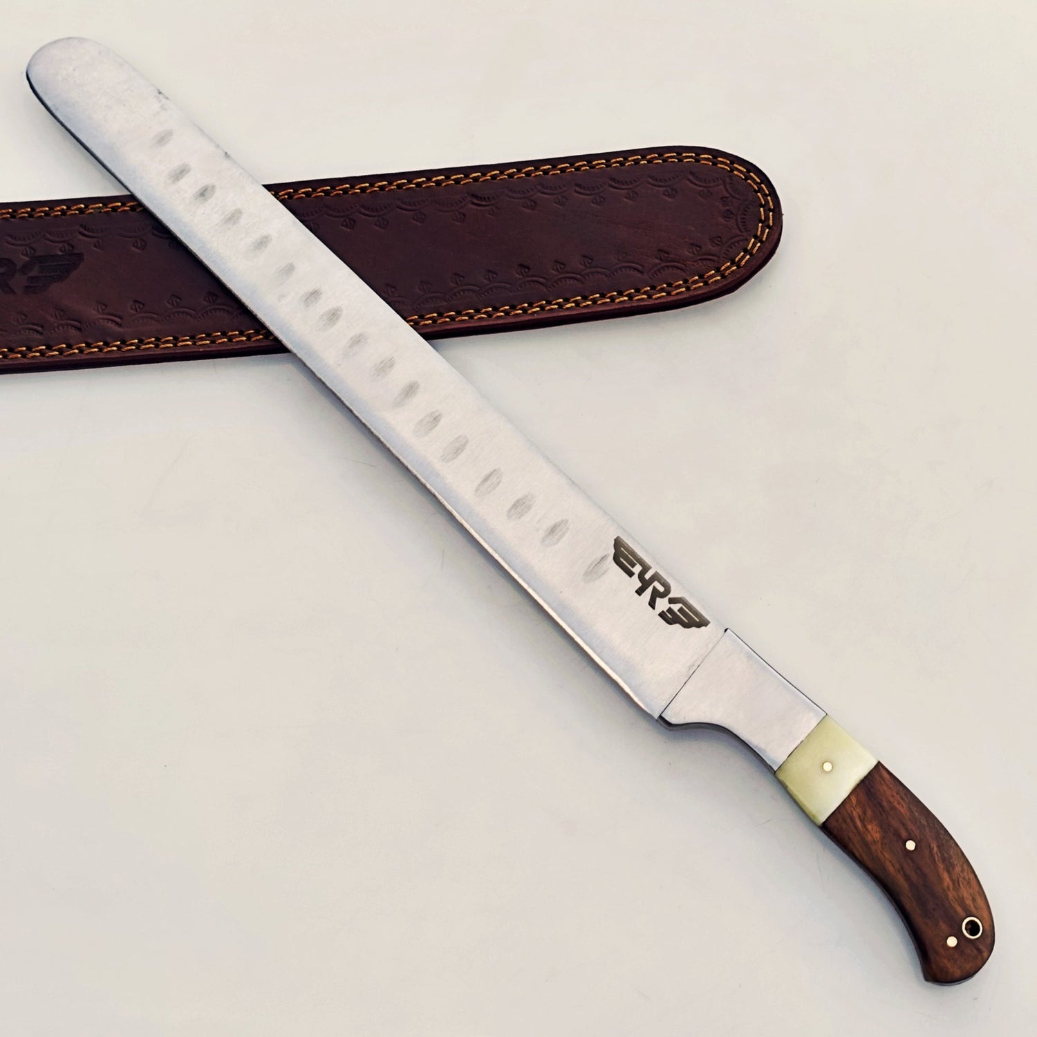 Ruddock Bros Brisket Knife with hardwood handle 19" overall Ruddock El Paso Texas