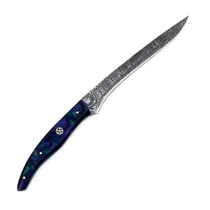 Horned Frog Fillet Knife - 7" Blade - Damascus Steel