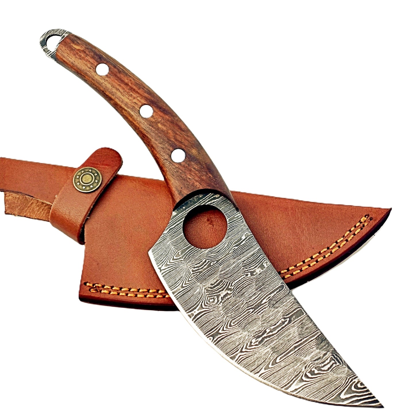 Rosewood Paring Knife - Fixed Blade - Damascus Steel