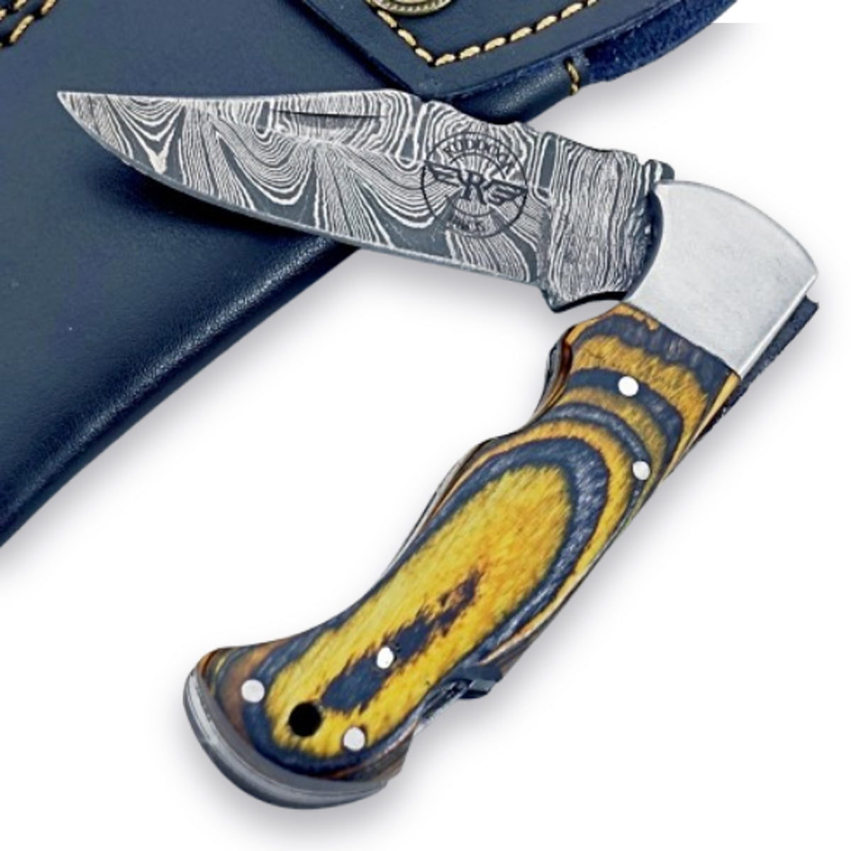 Honey Badger Folding Knife - Damascus Steel
