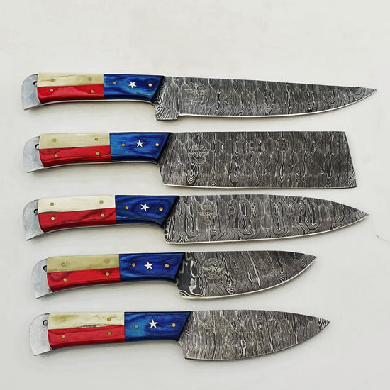 Lone Star Chef Knife Set - Damascus Steel