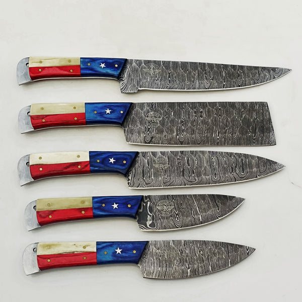 Lone Star Chef Knife Set - Damascus Steel
