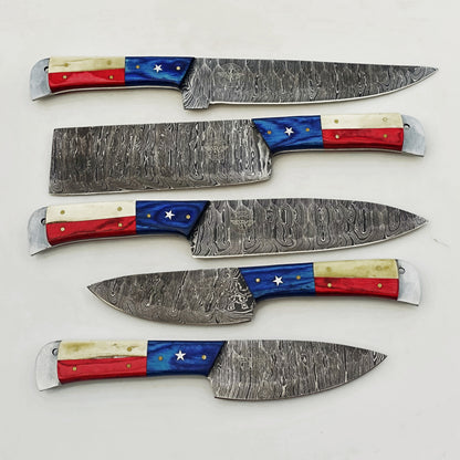 Lone Star Chef Knife Set - Damascus Steel