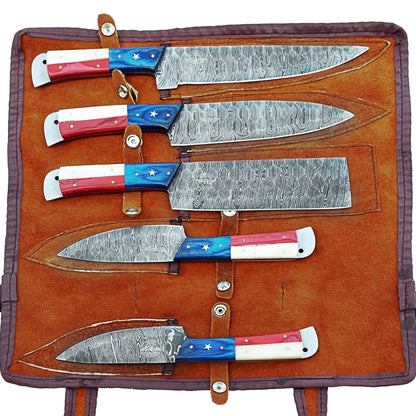 Lone Star Chef Knife Set - Damascus Steel