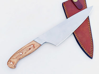 Olive wood Chef Knife - Stainless Steel - 12"