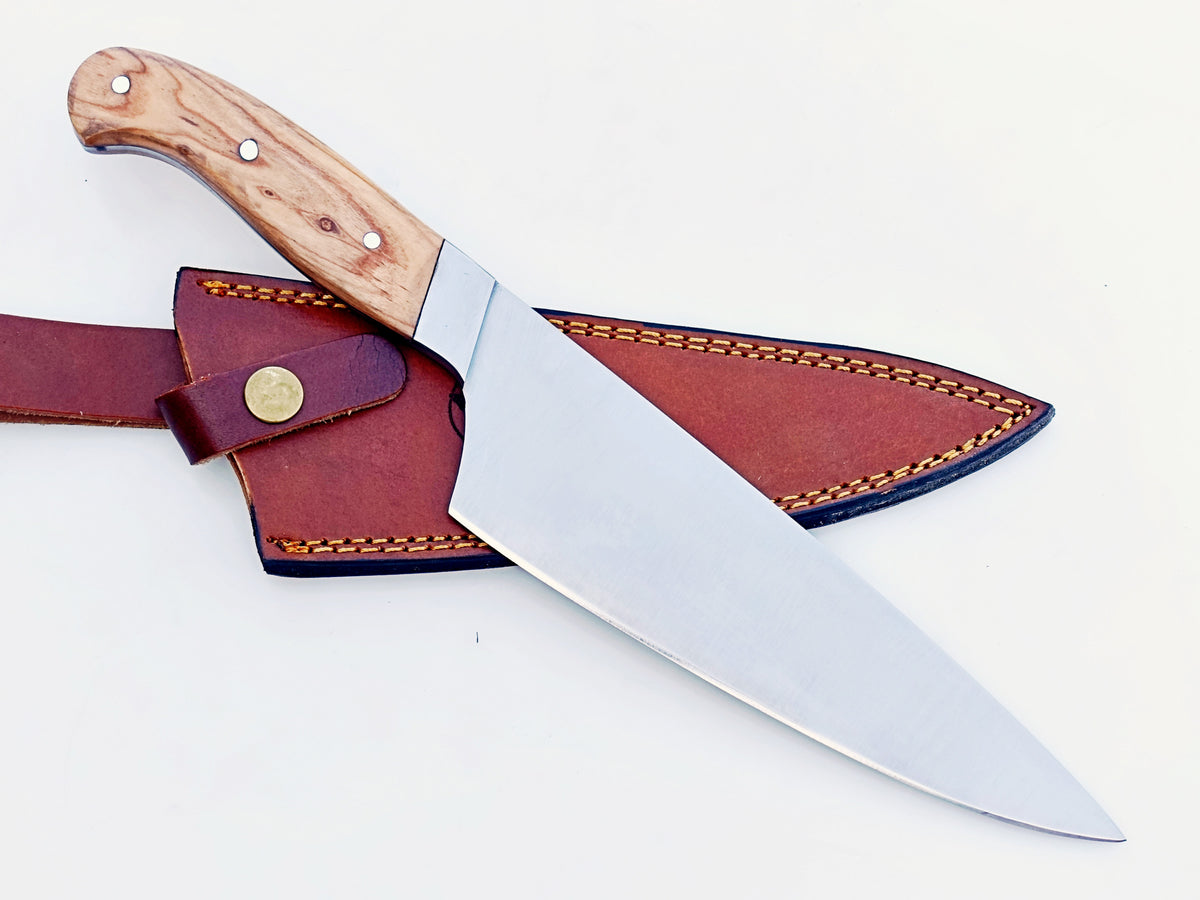 Olive wood Chef Knife - Stainless Steel - 12"