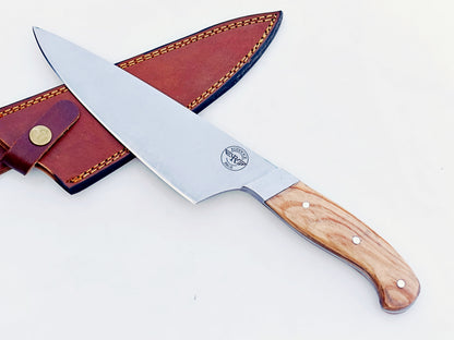 Olive wood Chef Knife - Stainless Steel - 12"