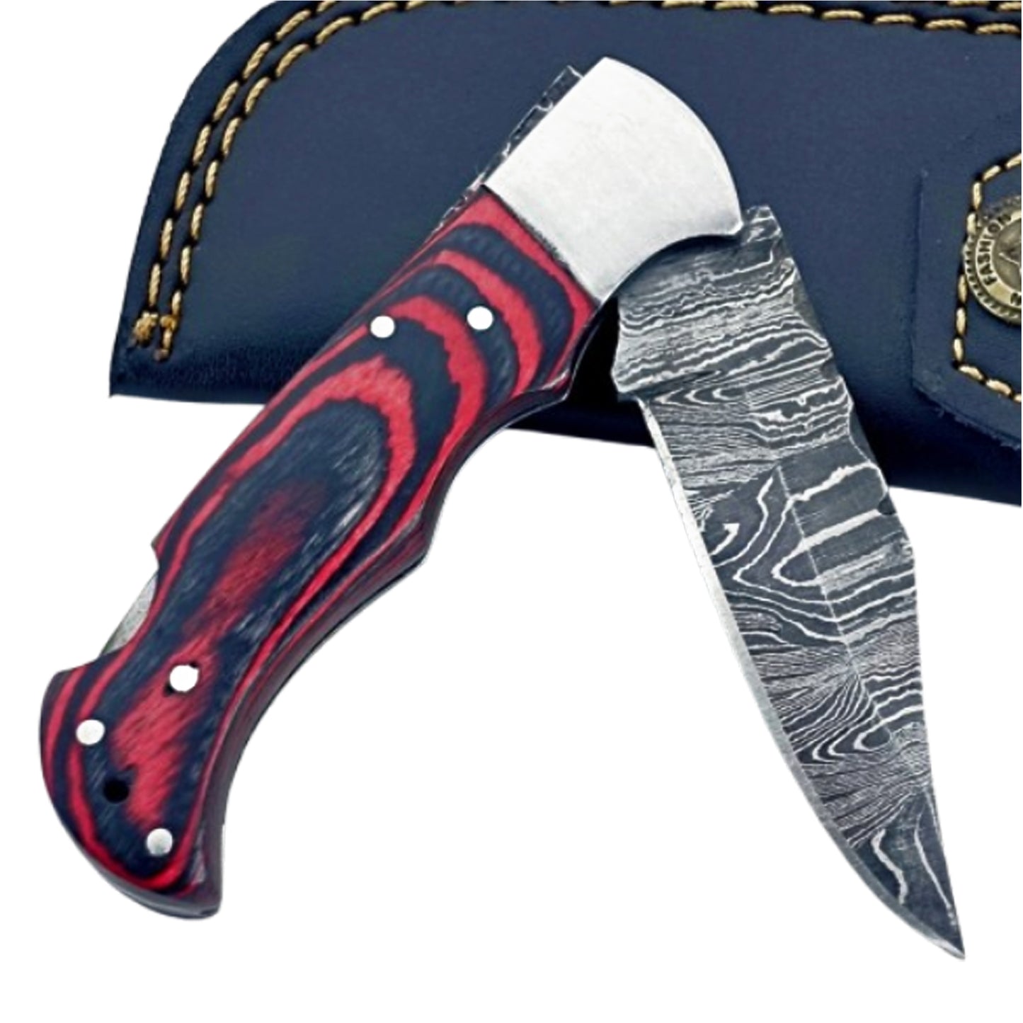 The Knight Folding Knife - Damascus Steel