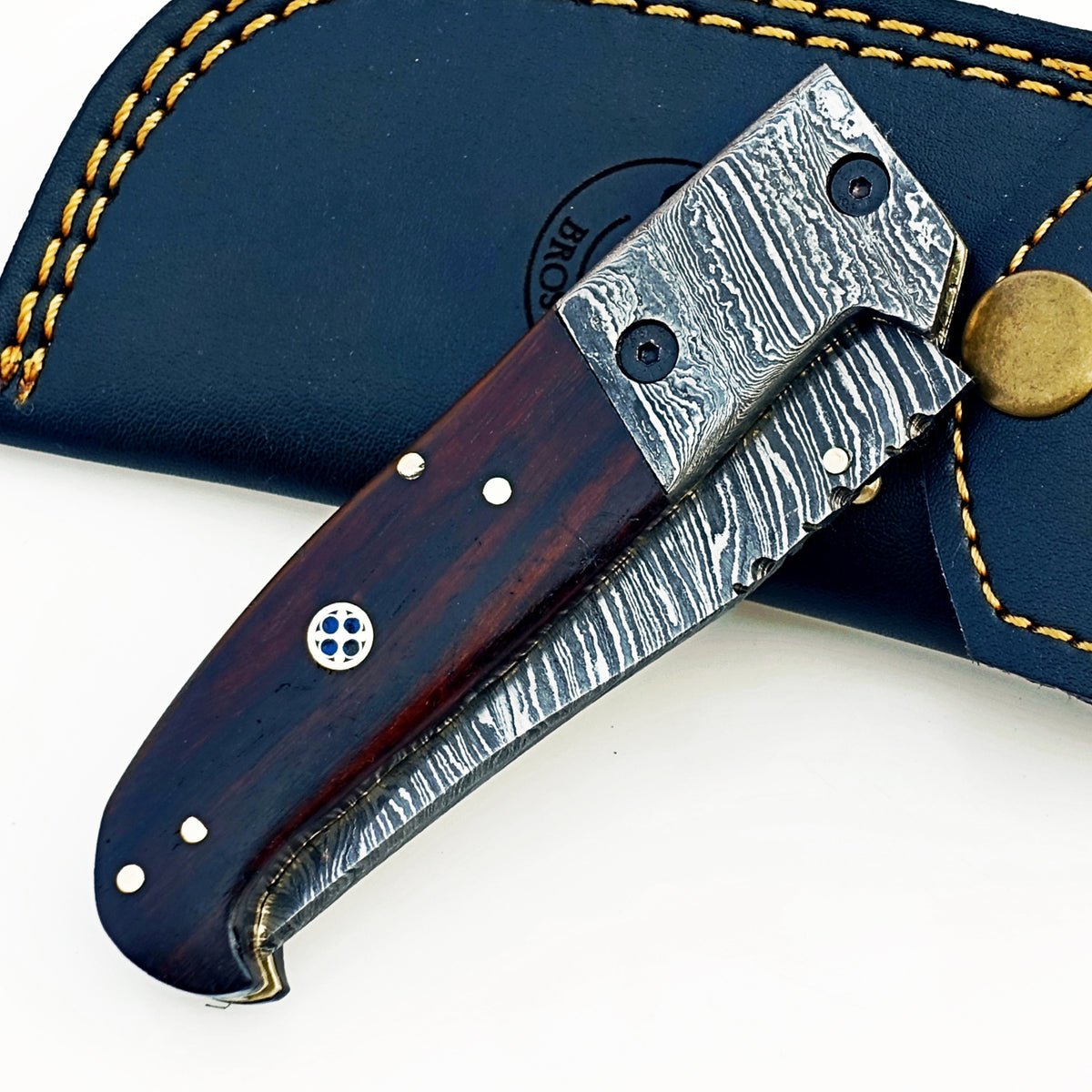 The Patron Folding Knife - Damascus Steel