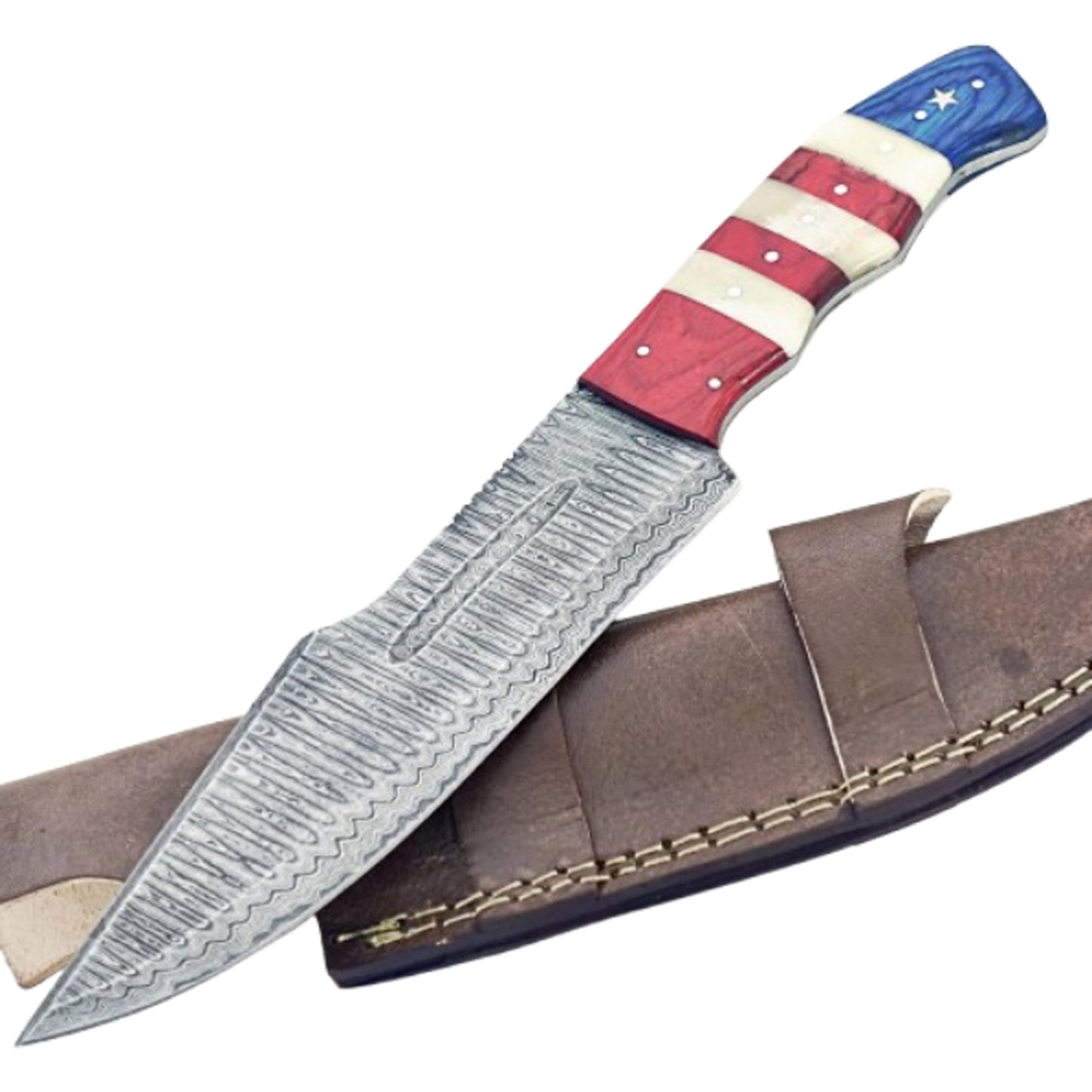 Patriot Large Fixed Blade - Damascus Steel