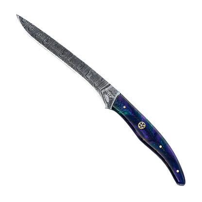 Horned Frog Fillet Knife - 7" Blade - Damascus Steel
