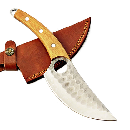 Olive Hardwood Paring Knife - Fixed Blade - Stainless Steel