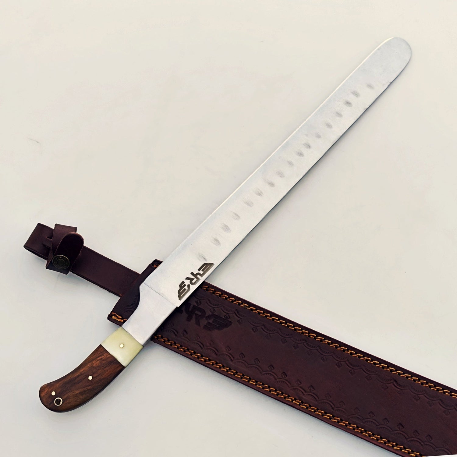 Ruddock Bros Brisket Knife with hardwood handle 19" overall Ruddock El Paso Texas