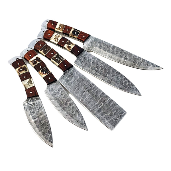 Balboa 5 Piece Chef Knife Set - Damascus Steel