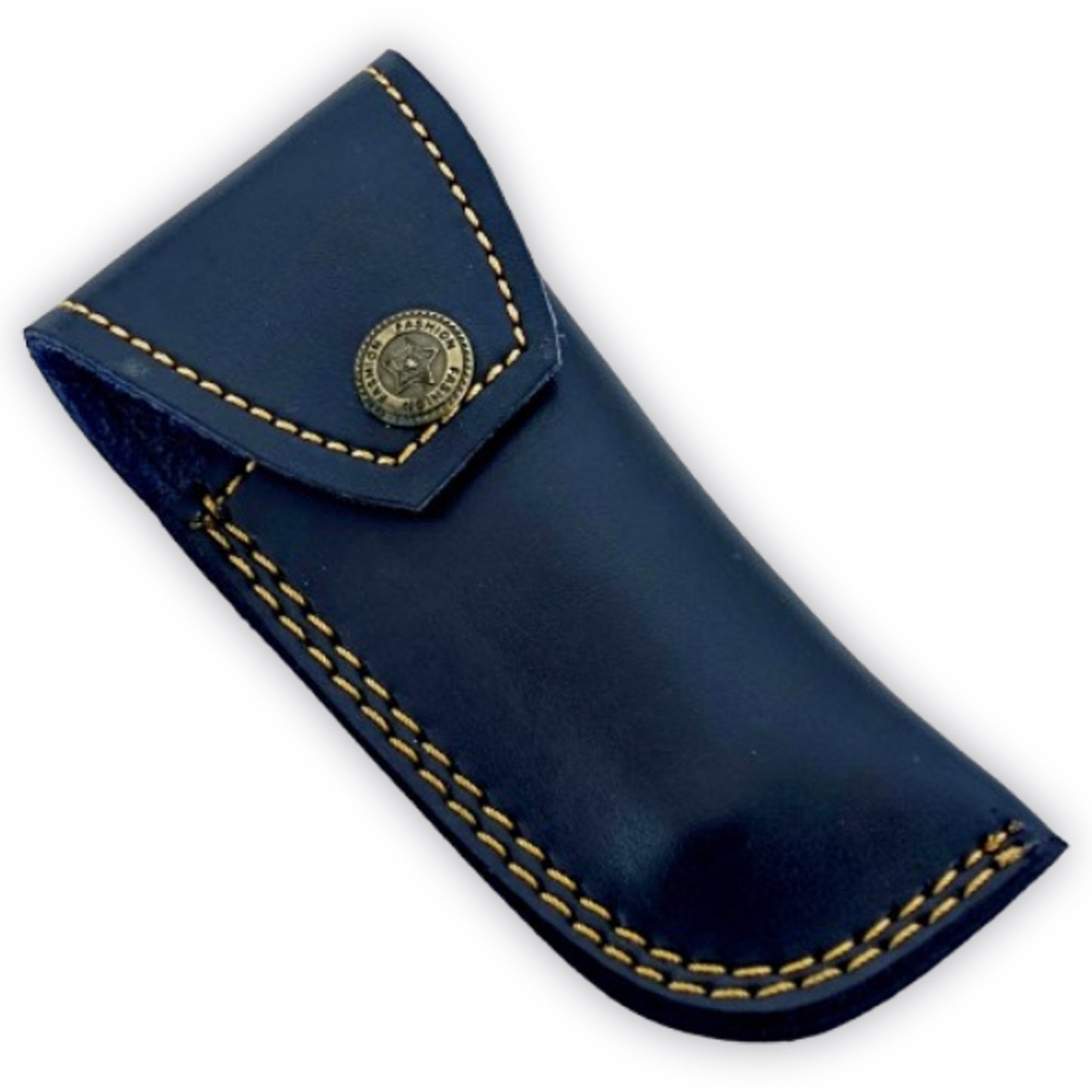 Buffalo Horn Folding Knife - Damascus Steel