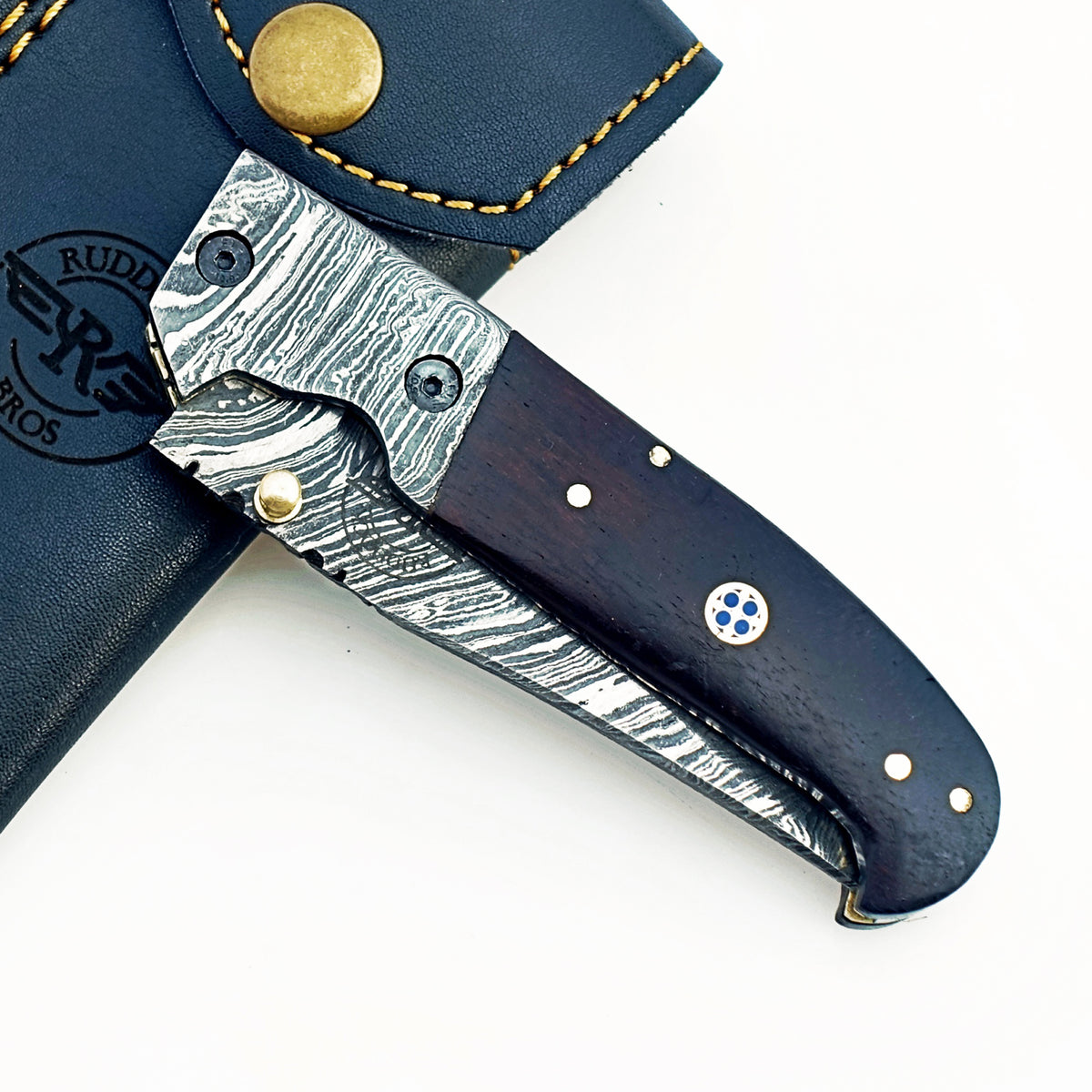 The Patron Folding Knife - Damascus Steel