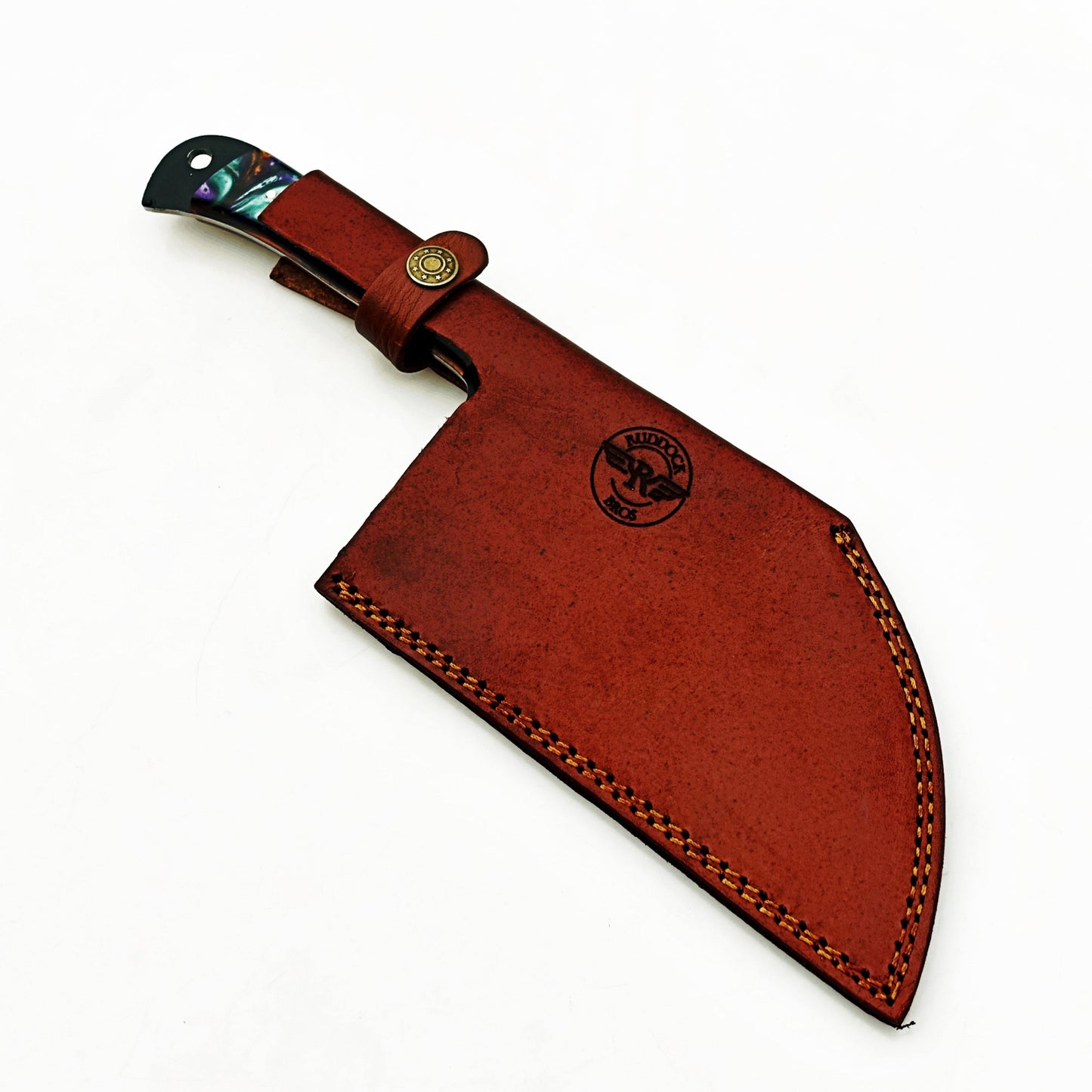 Horned Frog Serbian Cleaver - Blackened Steel