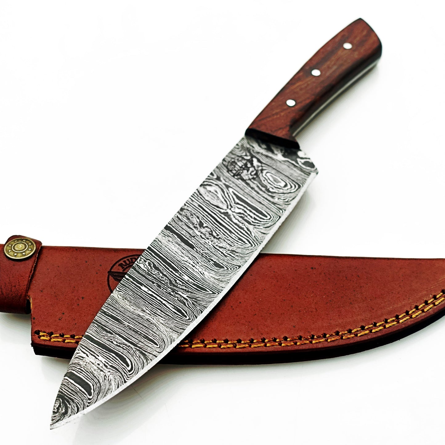 Rosewood Chef Knife - Damascus Steel - 12"