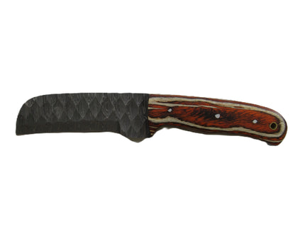 Longhorn Utility wood Bull Knife - Fixed Blade - Damascus Steel