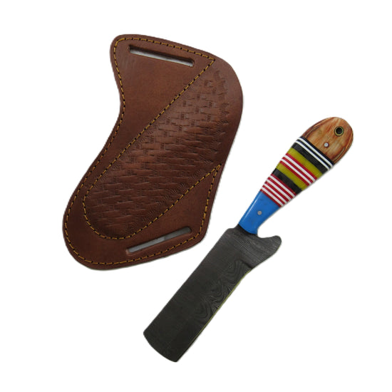 Carousel Utility Bull Knife - Fixed Blade - Damascus Steel