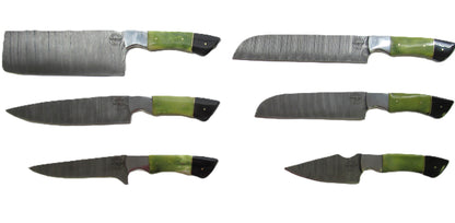 The Viper 6 Piece Chef Knife Set - Damascus Steel
